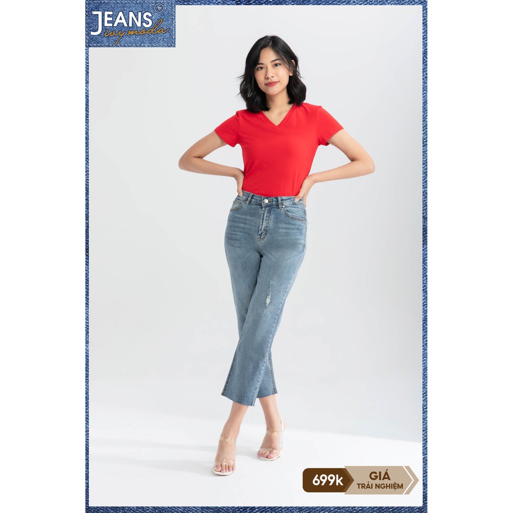 [NHẬP WABRTL5 GIẢM 10% TỐI ĐA 50K ĐH 250K ]Quần bò nữ thả gấu IVY moda MS 25B8002