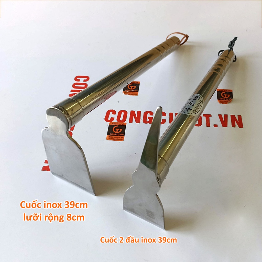Cuốc cầm tay Inox 39cm lưỡi rộng 8cm