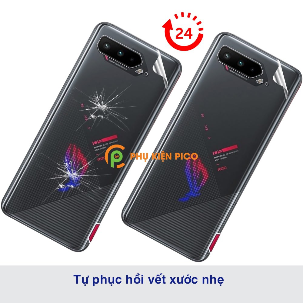 Dán lưng Rog Phone 5 full mặt lưng dẻo trong suốt PPF tự phục hồi vết xước - Dán lưng Rogphone 5