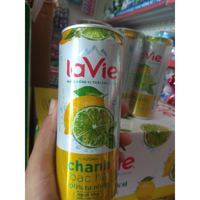 Lốc 6 nước uống vị trái cây Lavie lon 330ml