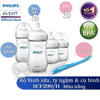 Philips Avent bộ bình sữa, núm ty ngậm thiết kế tự nhiên SCD290 (xấu vỏ)