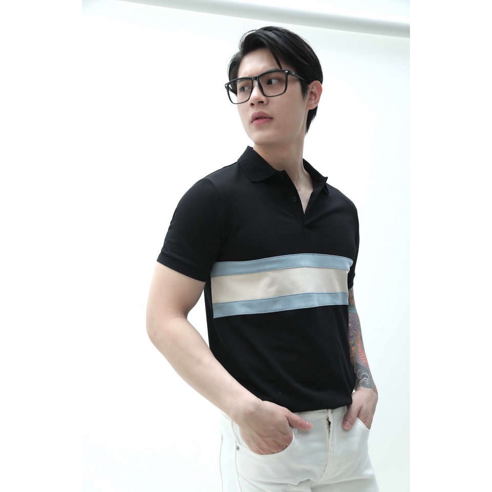 A/G Áo Polo Nam Có Cổ Trắng Đen Phối Sọc Ngang Phom Slimfit Chất Liệu Cotton Thoáng Mát Phong Cách Trẻ Trung | BigBuy360 - bigbuy360.vn