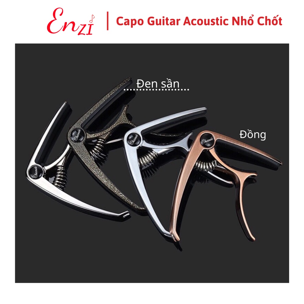 Capo guitar acoustic cao cấp 2 chức năng kèm cậy nhổ chốt đàn chất lượng dành cho đàn ghi ta sử dụng dây sắt ENZI