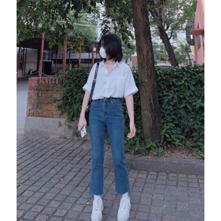🍊 Quần jeans ống đứng xẻ gấu 🍊