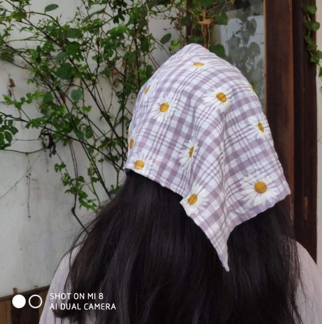 Khăn Bandana họa tiết hoa vintage siêu xinh - Turban, cột tóc vải, khăn chùm đầu hottrend cực đẹp giá rẻ