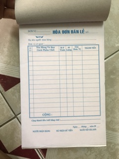 hoá đơn bán lẻ 2 liên