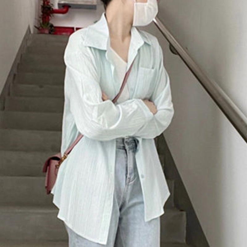 Áo Sơ Mi Chống Nắng Cổ polo Chất Liệu Mỏng Thời Trang Mùa Hè Trẻ Trung Cho Nữ
