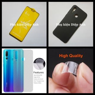 Nova 3i | Combo 4 trong 1 gồm 1 kính 6D full màn 1 kính dán camera 1 ốp dẻo tpu đen 1 dán lưng carbon
