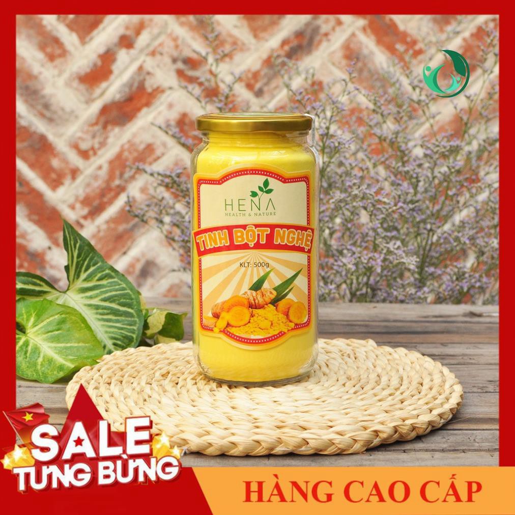 Tinh bột nghệ Cao cấp Hena 500g , Tinh Bột Nghệ Nguyên Chất 100% Nguyên liệu Hữu , Nghệ Viên - Viên Nghệ Mật Ong