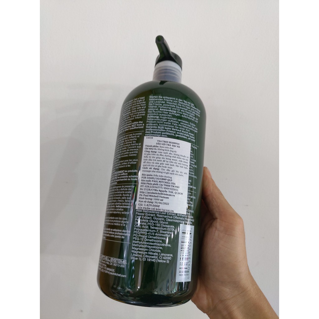 Dầu gội chống gàu, kháng khuẩn Tea Tree Special Shampoo Paul Mitchell 300ML-500ML-1000ML