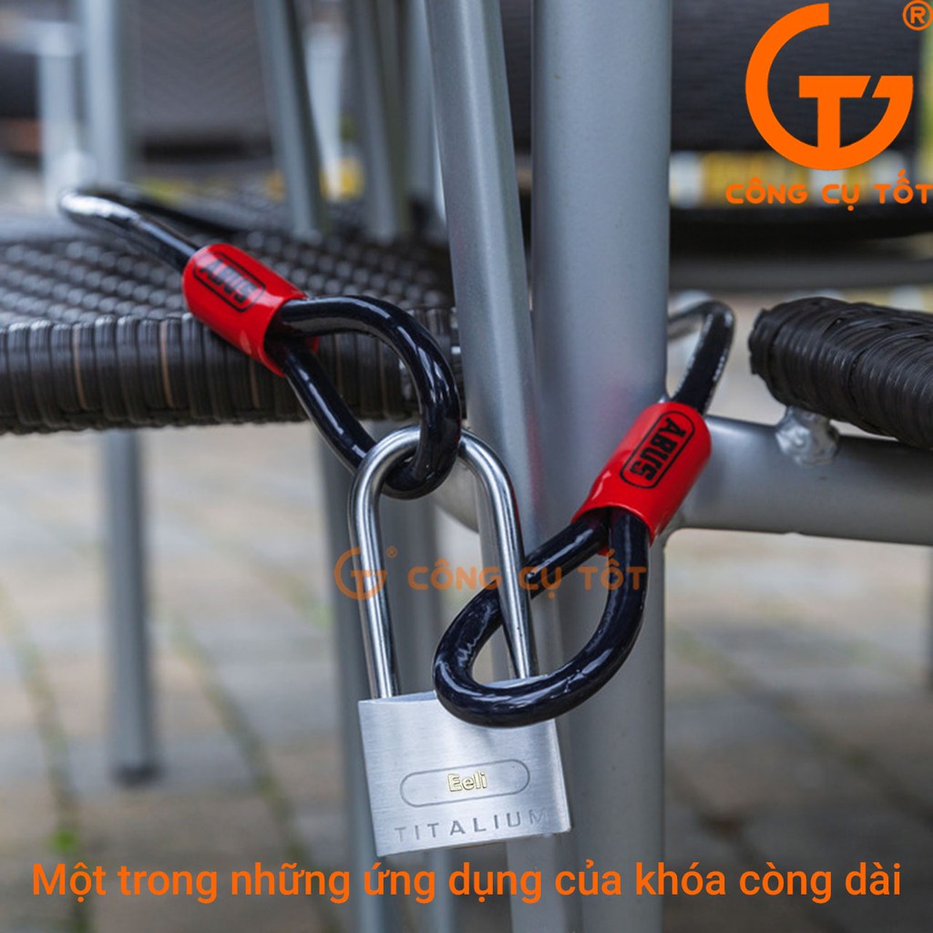 Khóa còng dài chìa muỗng thép trắng không gỉ Eeli YL-3088