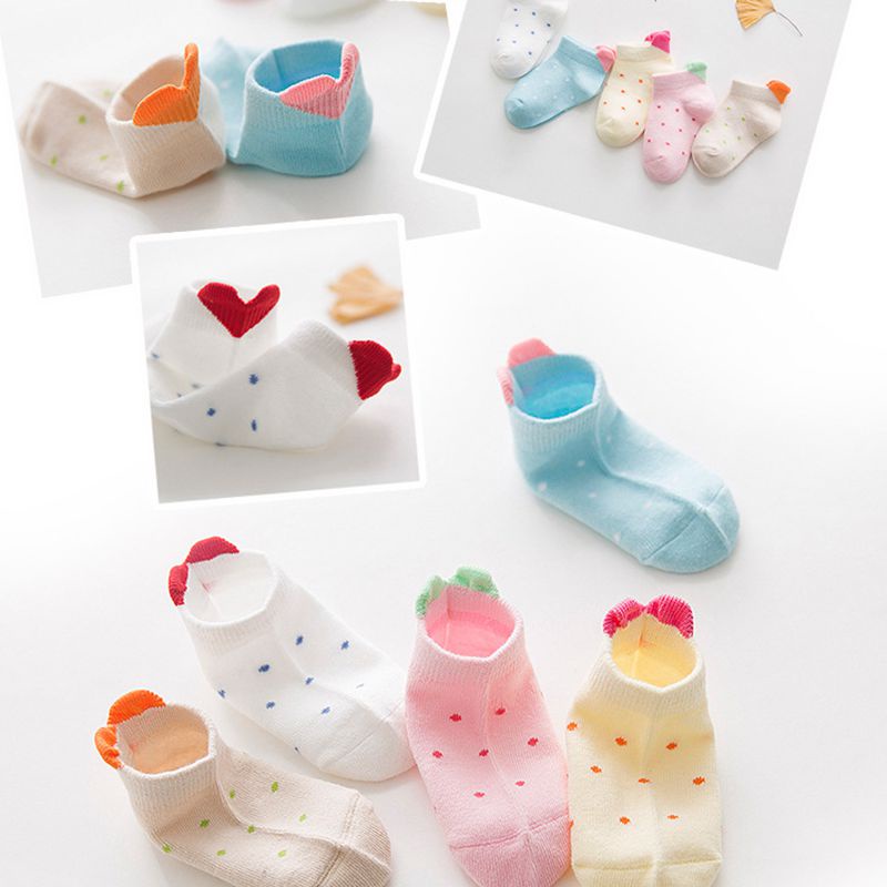 Set 5 Đôi Tất Cotton Cổ Thấp Thoáng Khí Thời Trang Mùa Hè Cho Bé Từ 1-12 Tuổi