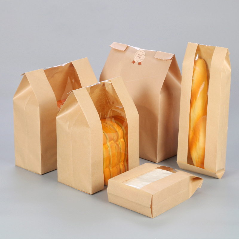Set 5 túi giấy kraft đựng bánh mì chống dính tiện dụng