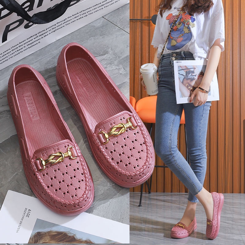 Giày Búp Bê Nhựa Chống Thấm Nước Thời Trang Cho Nữ