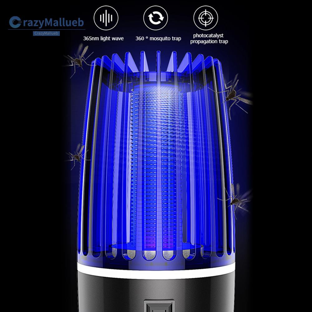 Crazymallueb❤Electric Mosquito Killer Light Photocatalysis Fly Bug Insects Zapper Lamp❤Lighting