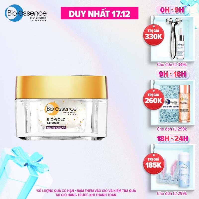 Kem dưỡng da ngăn ngừa lão hóa ban đêm Bio-Essence Bio-Gold Bio-Essence Gold Night Cream chiết xuất vàng 24k 40g