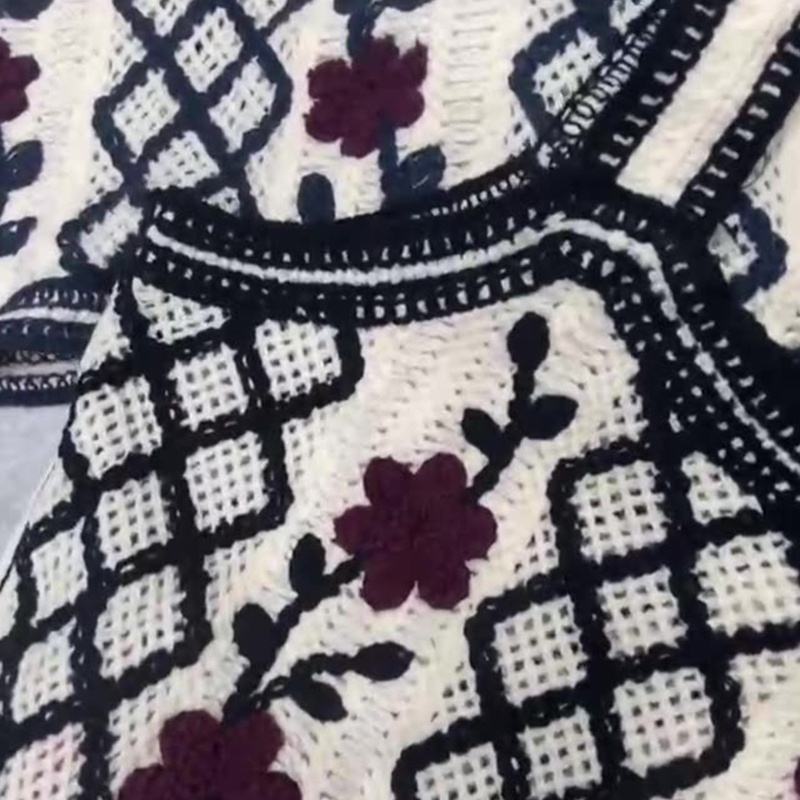 Áo Len Không Tay Họa Tiết Thêu Hoa Thời Trang Cho Nữ