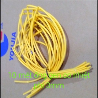 10 mét ống gen co nhiệt phi 3mm màu vàng.