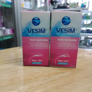 Combo 2 lọ Vesim baby 15ml dung dịch nhỏ mũi cho trẻ từ 3 tháng