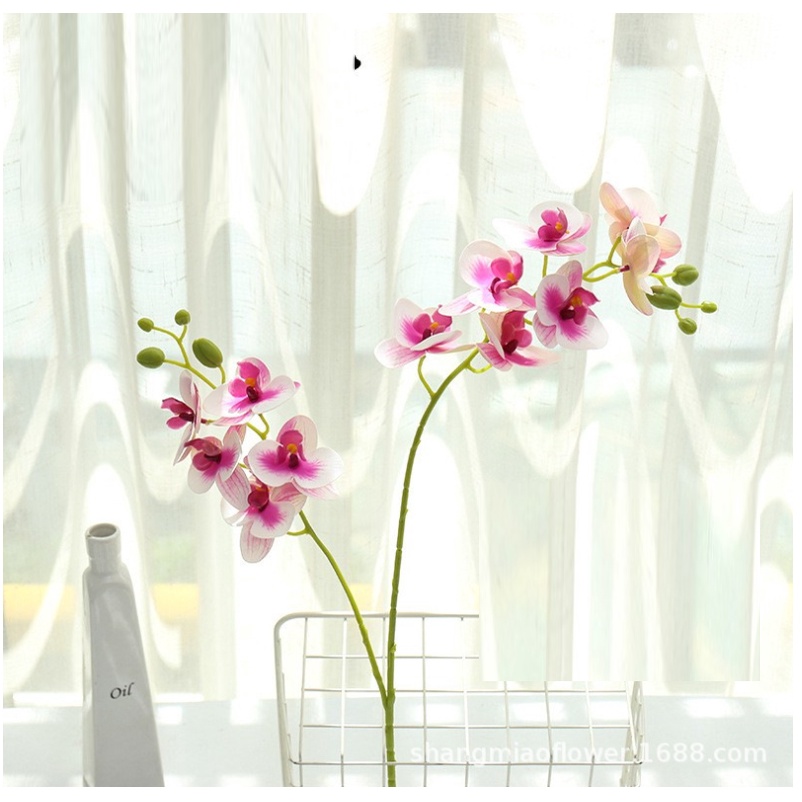 Cành hoa lan giả, hoa lan hồ điệp, địa lan nhiều màu cao 60-70 cm, phù hợp decor trang trí nhà cửa