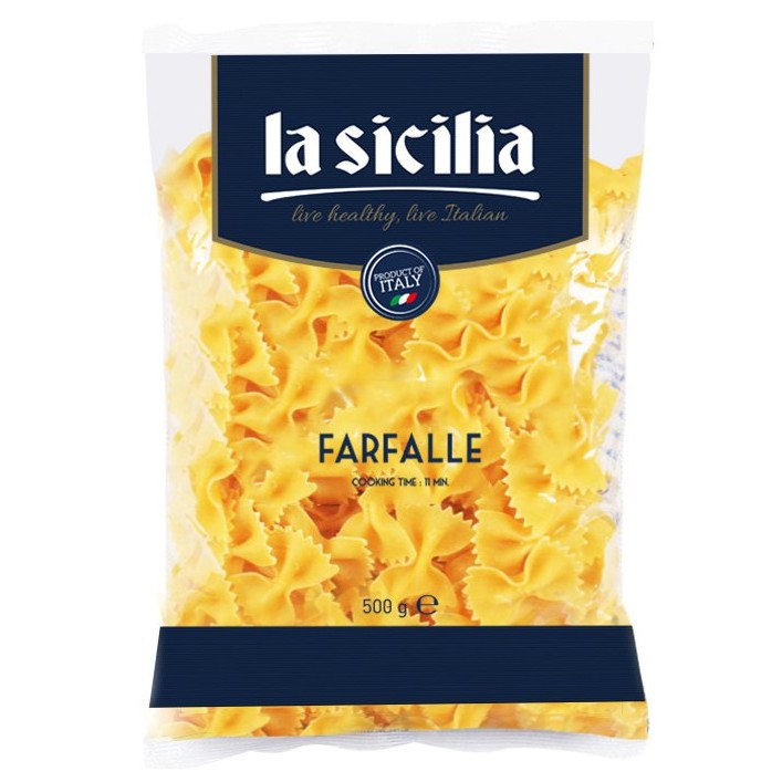 Nui nơ Farfalle Pasta La Sicilia gói 500gr [ Date 2024]