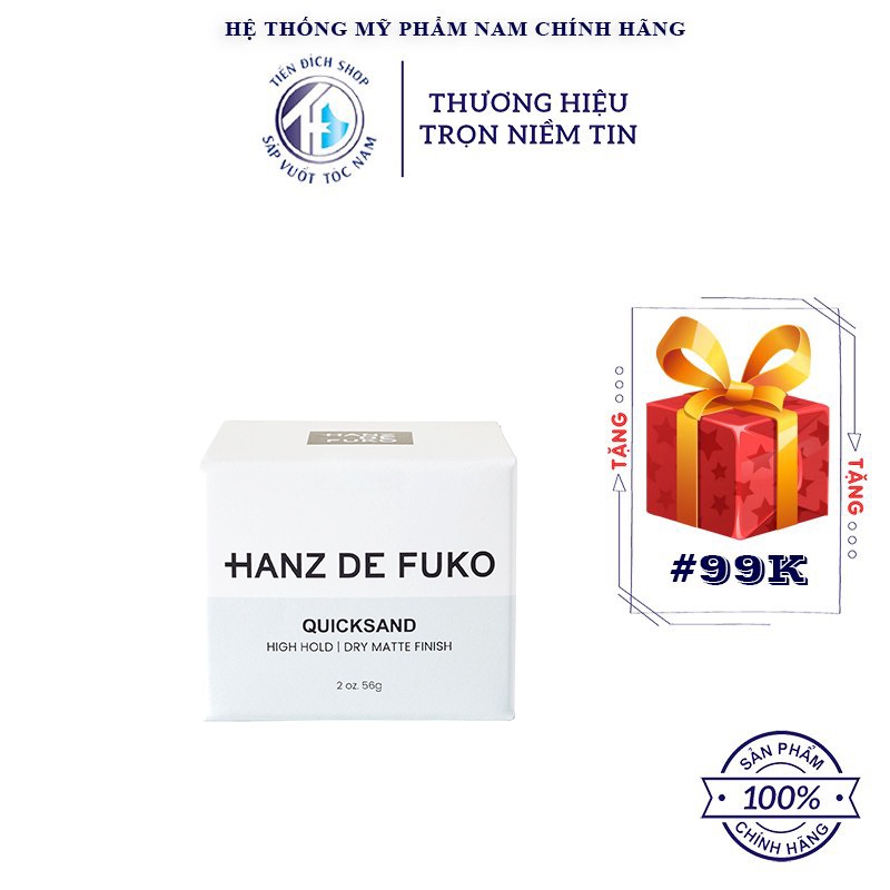 [FULL BOX] Hanz De Fuko Quicksand BẢN 2020 Chính Hãng USA -  Sáp vuốt tóc Hanz De Fuko Quicksand Mỹ 51.38ML - 1.74 FL.OZ