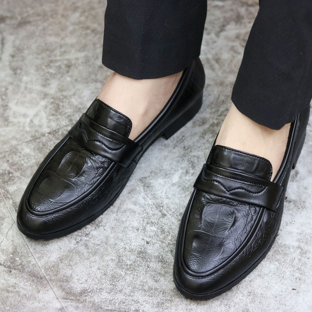 Giày Da nam cực chất xả kho giá gốc mã - giày lười nam  L179