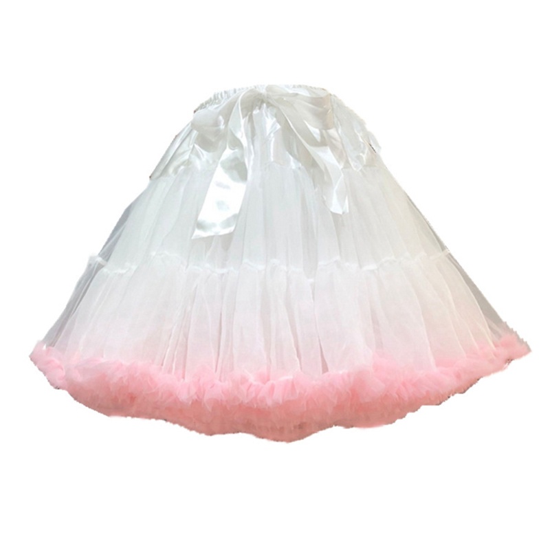 Chân Váy Xòe Tutu Lưng Thun Phối Ruy Băng Phong Cách Lolita Cho Nữ