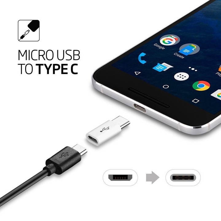 Đầu chuyển đổi micro usb ra USB type C / lightning Adapter micro usb to USB type C Adapter micro usb to lightning