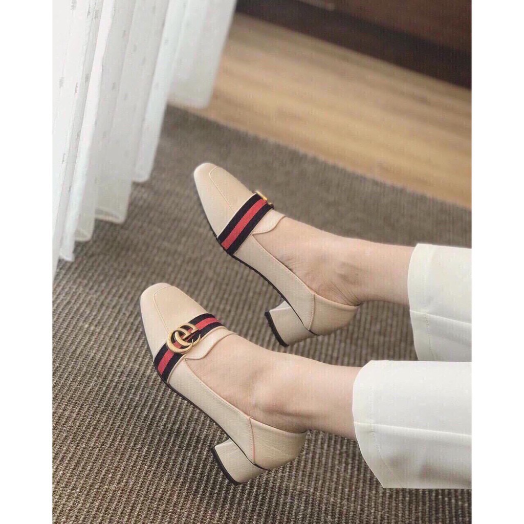[ Ảnh Thật ] GIÀY CAO GÓT DA TRƠN GÓT TRỤ-HONASHOES | BigBuy360 - bigbuy360.vn