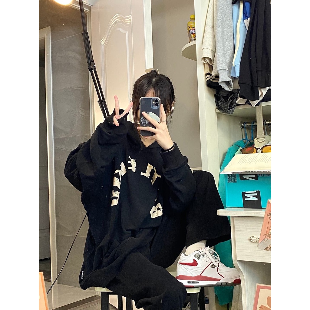 Áo khoác lót lông cừu in họa tiết trái tim phong cách thu đông cho nữ