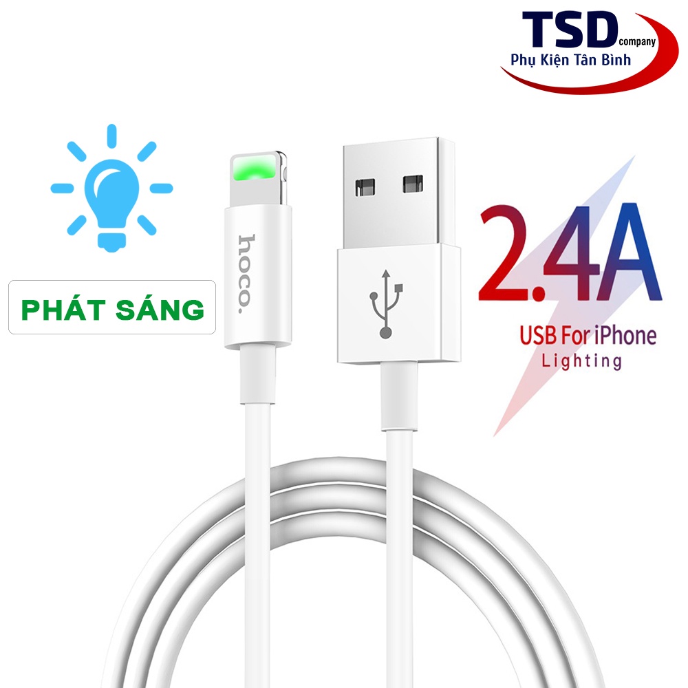 Cáp Sạc Hoco X43 Sạc Nhanh 2.4A Có Đèn LED Báo Sạc Tiện Dụng Dành Cho IP/tablet táo Cao Cấp