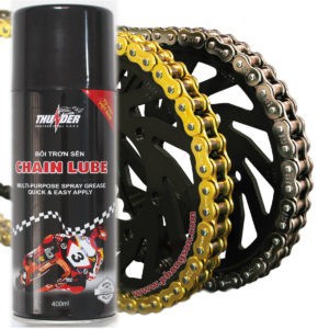 NK-Combo Thunder Chain Lube 400ml và Rửa sên MC - 40 Chain Cleaner Tặng kèm Bàn chải vệ sinh sên