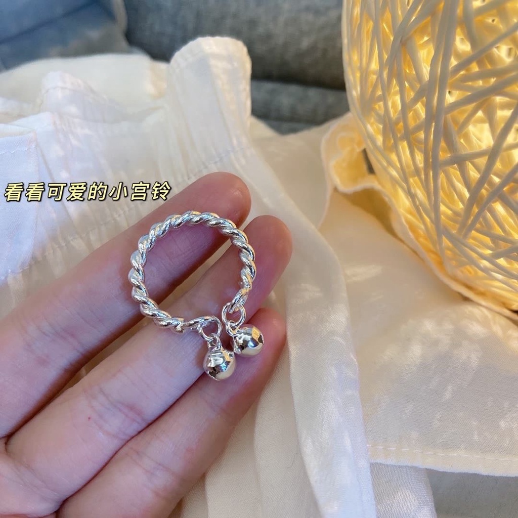 Nhẫn Đeo Tay Mạ Bạc Đính Chuông Phong Cách Thanh Lịch, Lịch Sự Hàn Quốc Cho Nữ N14