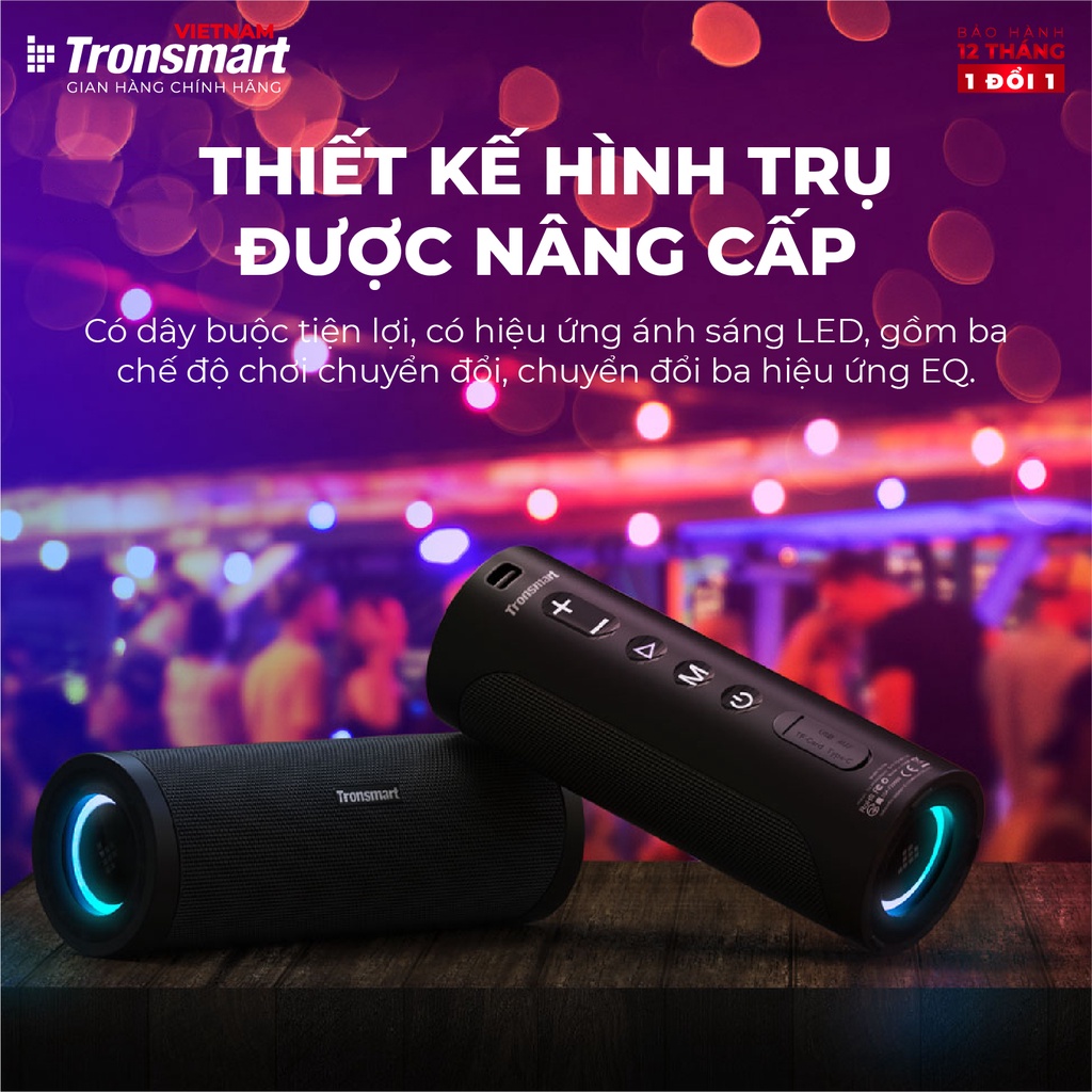 [Mã ELHACE giảm 4% đơn 300K] Loa Bluetooth Tronsmart T6 Pro 45W Chống nước IPX6 Ghép nối 2 loa - Hàng chính hãng