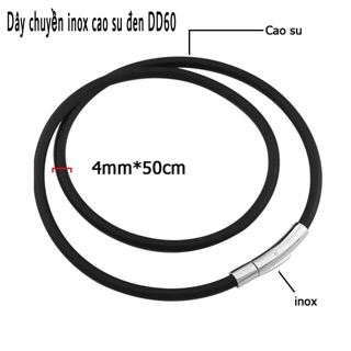 Dây chuyền nam inox cao su đen DD60