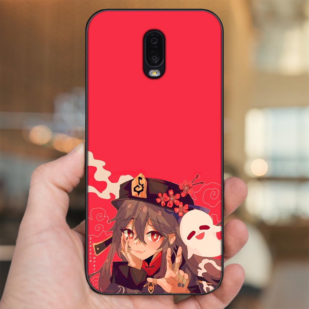 Ốp lưng Samsung J7 Plus viền đen in hình Hutao Genshin Impact