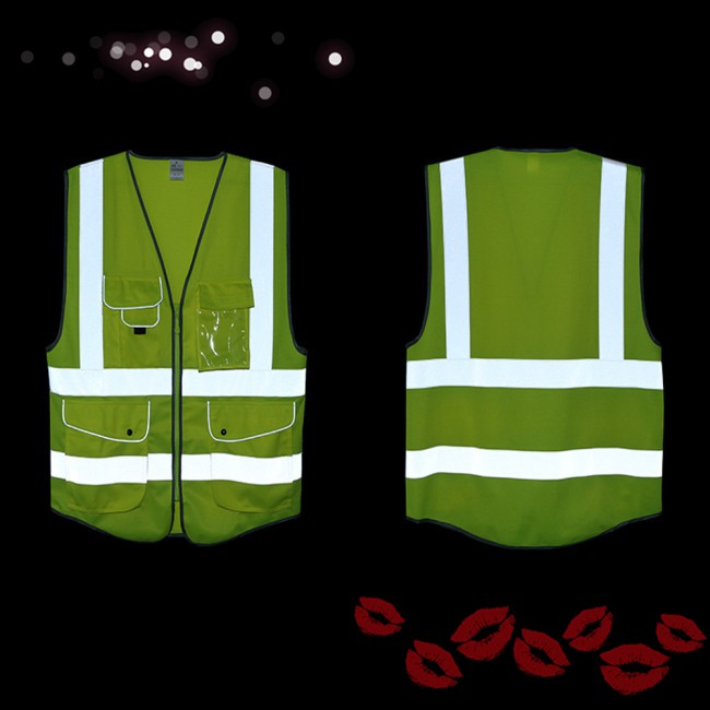 Áo ghi lê phản quang an toàn khi chạy xe có nhiều túi