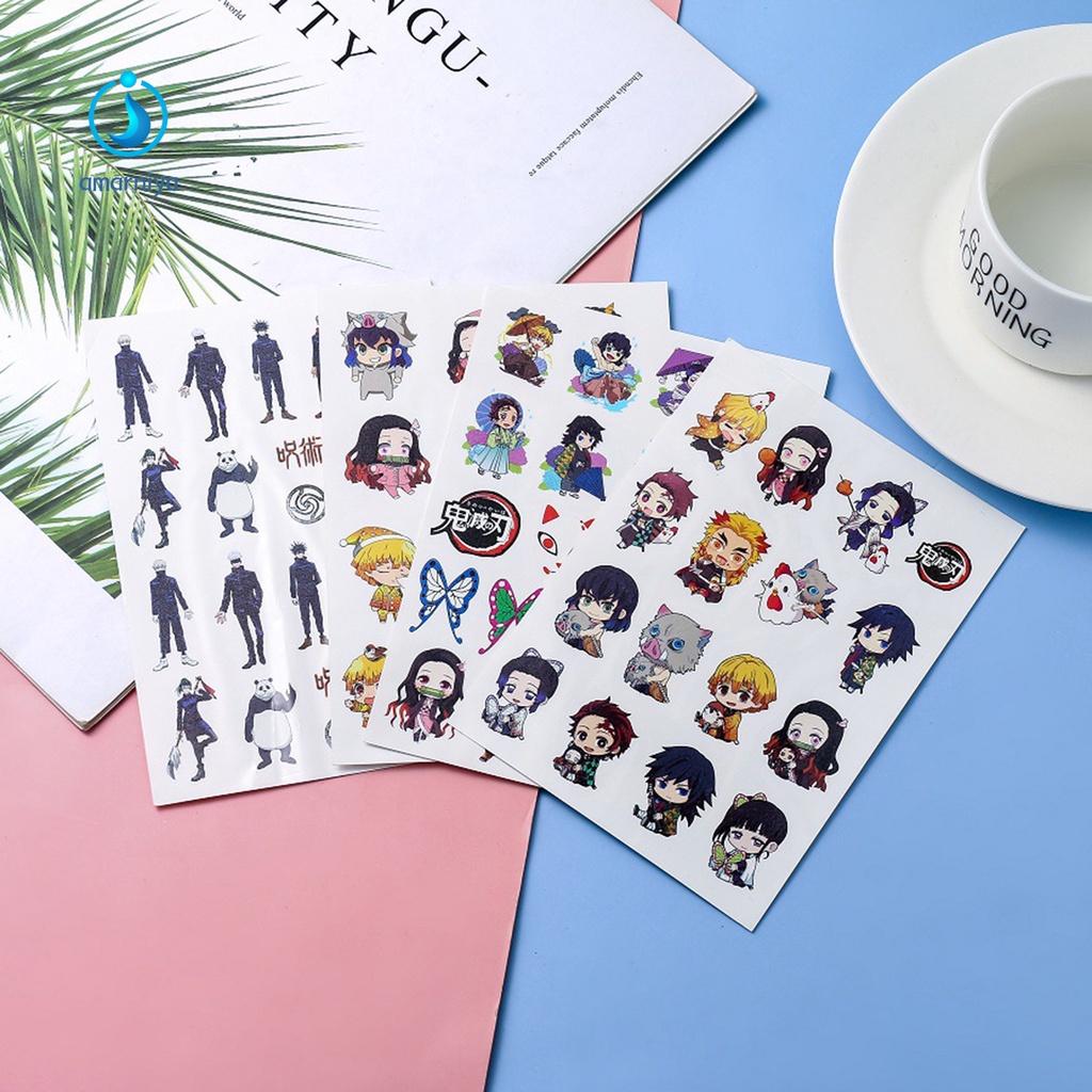 Bộ 3 Miếng Dán Hình Xăm Giả Kháng Nước Họa Tiết Demon Slayer Cho Bé