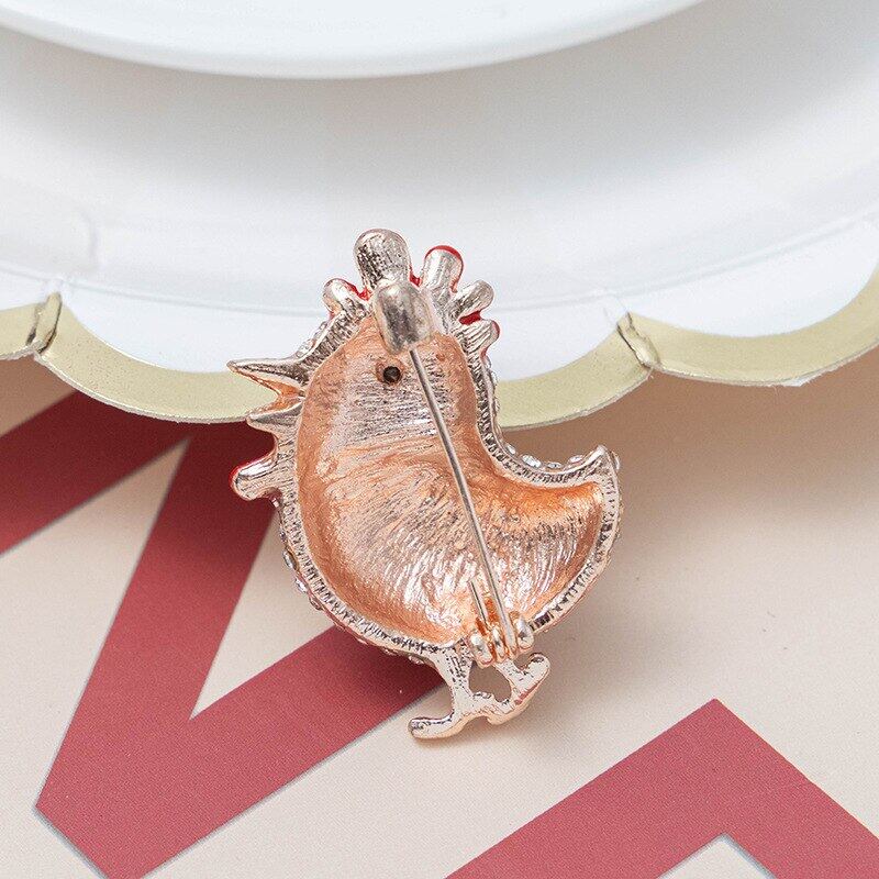 Ghim Cài Áo Hình Gà Con Đính Đá Dễ Thương Sáng Tạo