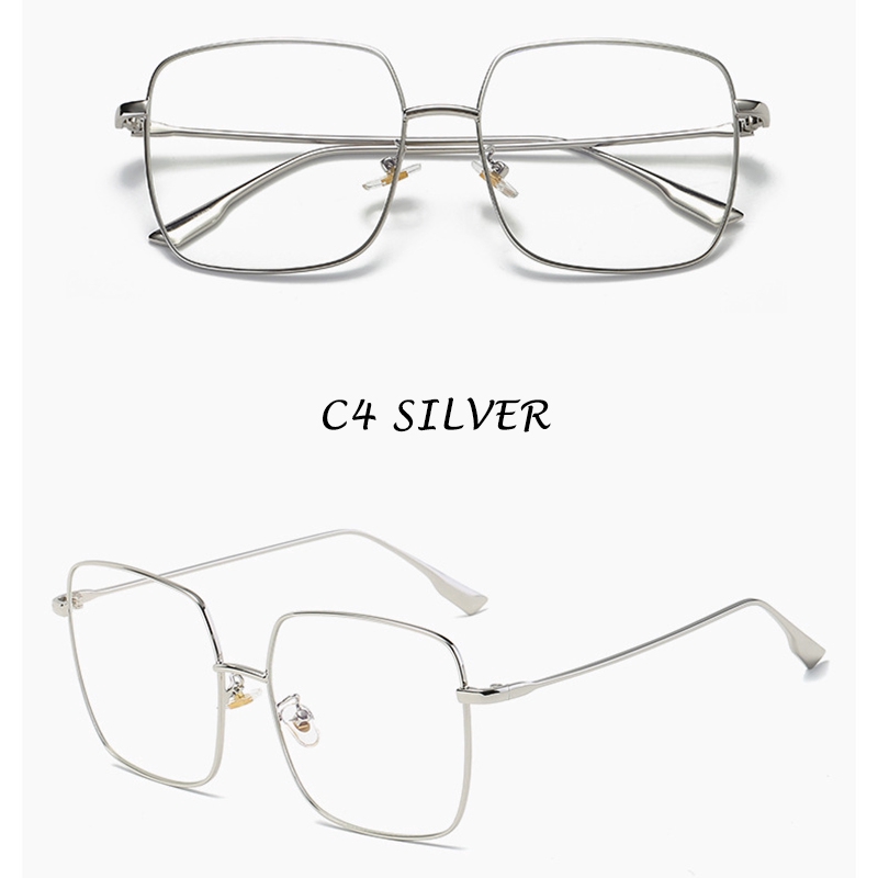 Kính mát gọng kim loại hình vuông cá tính chống tia UV phong cách Hàn Quốc