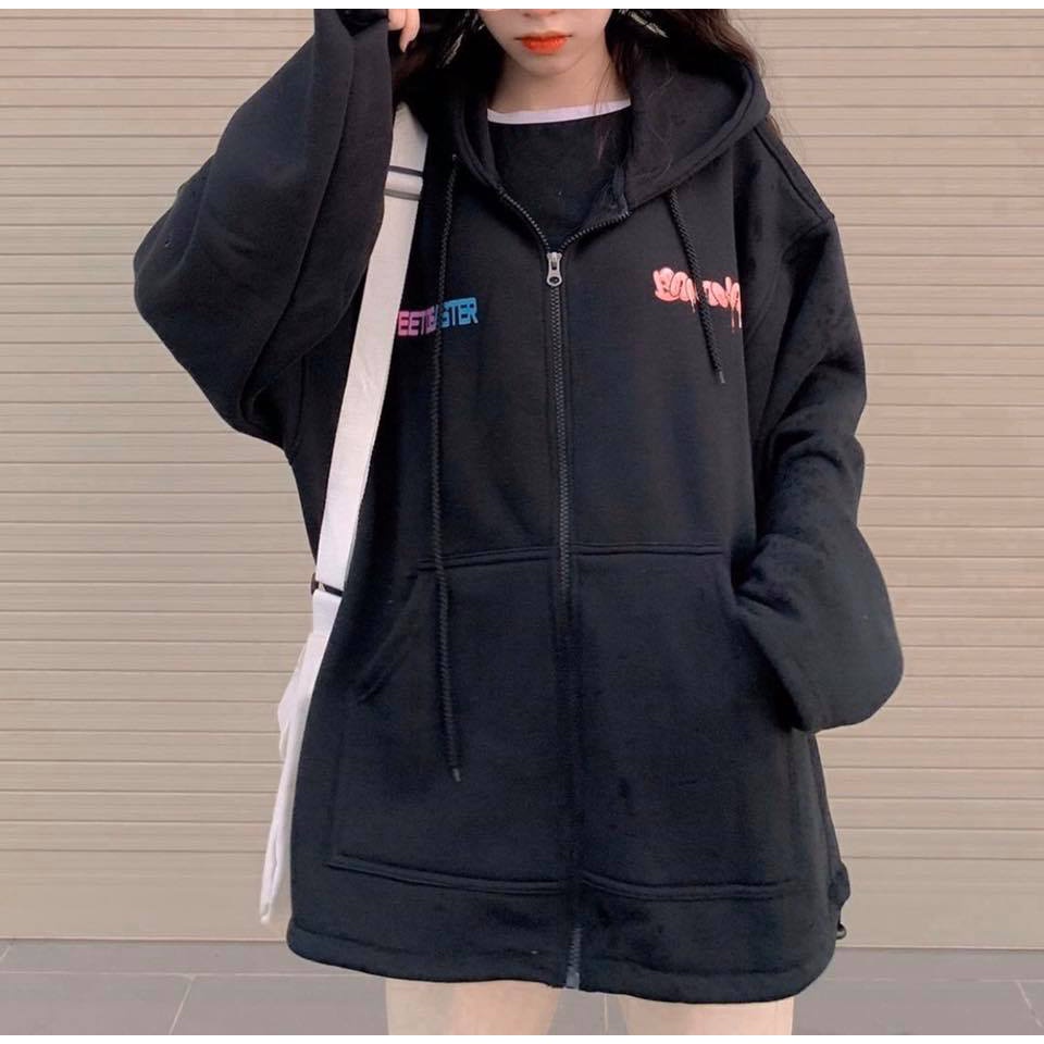 Áo Khoác Hoodie Nữ kéo khóa Zip Chất nỉ cotton cao cấp mềm mịn