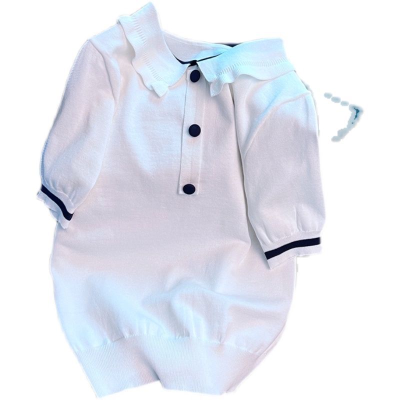 Áo Thun Dệt Kim Cổ Polo Tay Ngắn Thời Trang Mùa Hè Hàng Mới Dành Cho Bạn Nữ