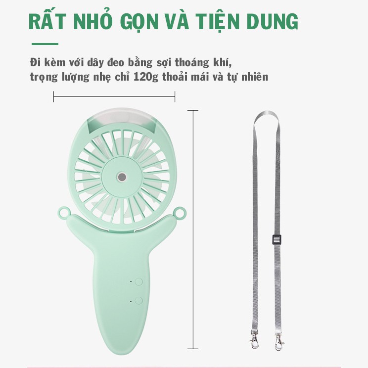 Quạt cầm tay mini USB đa năng phun sương - quạt mini để bàn