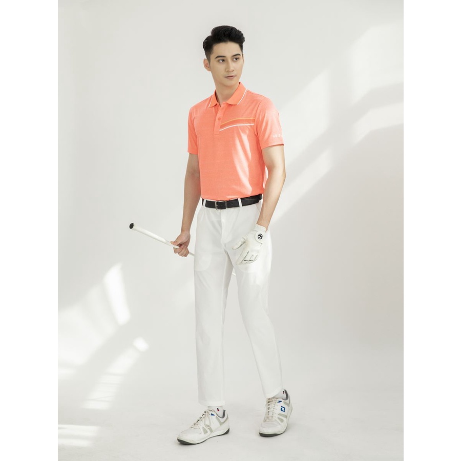 Áo polo nam Aristino  GOLF FIT cao cấp màu cam APSG03S1