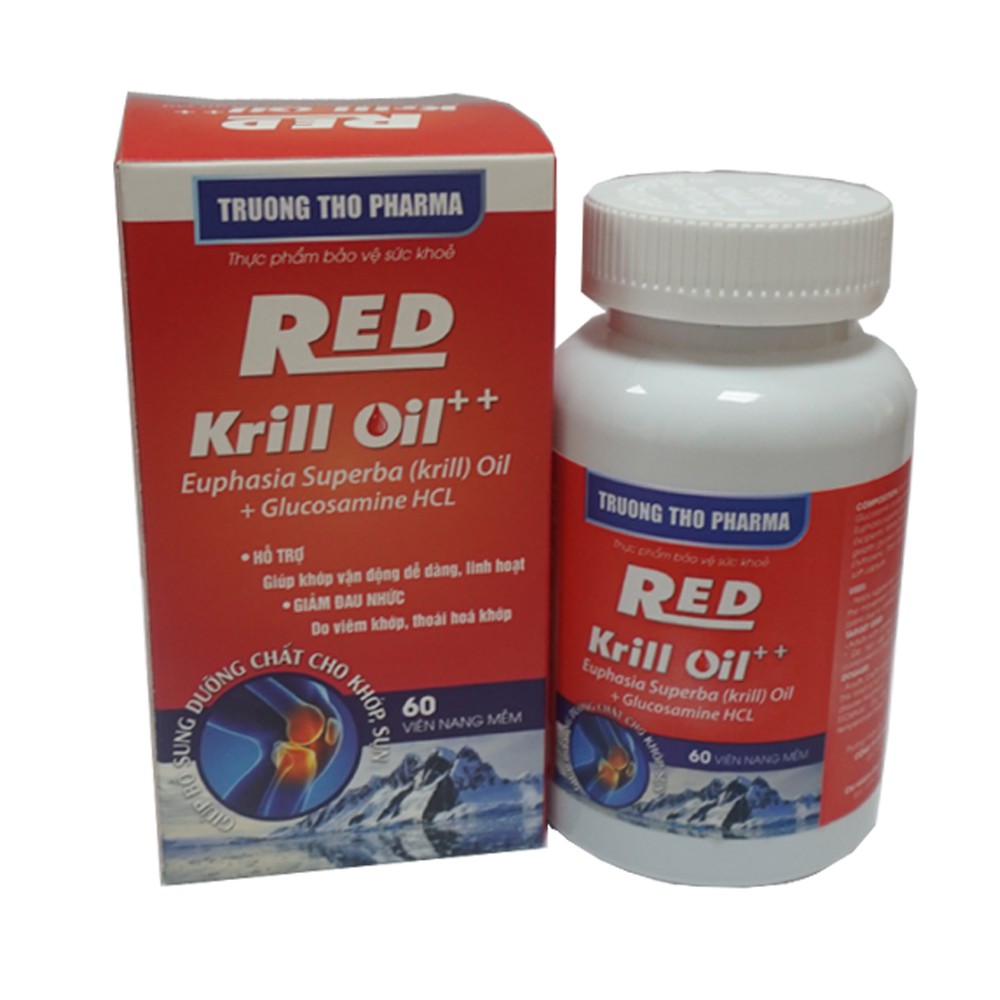 Thực phẩm bảo vệ sức khỏe RED Krill Oil ++ giúp tăng cường dịch khớp, tái tạo sụn khớp - Trường Thọ Pharma hộp 60 viên