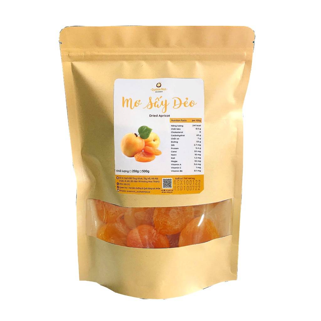 Mơ vàng sấy dẻo Thổ Nhĩ Kỳ 500G - Ăn vặt/ Làm ngũ cốc granola / Làm các loại bánh