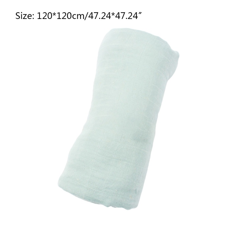 Chăn Quấn 2 Lớp 120x120cm Bằng Sợi Tre Màu Trơn Cho Bé Sơ Sinh