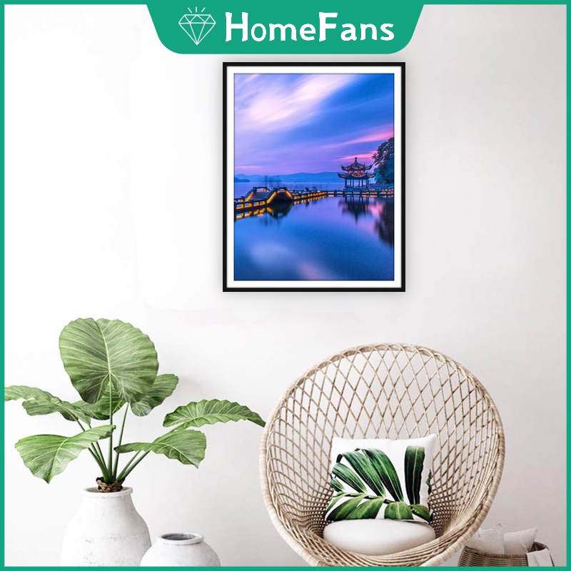 Bộ Tranh Đính Đá 5D DIY Hình Phong Cảnh Trung Hoa 30x40cm / 40x50cm