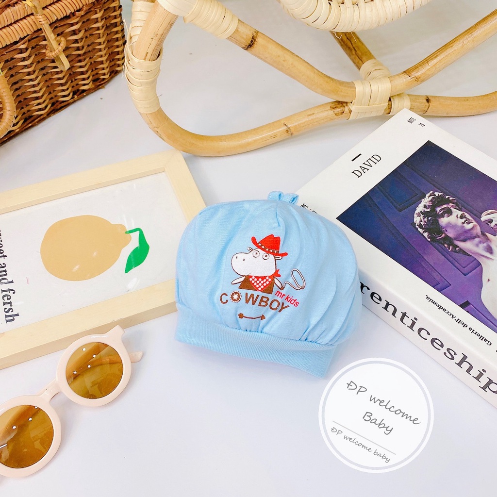 Mũ chụp sơ sinh Hằng Trang Cotton đẹp mềm thoáng thấm hút mồ hôi tốt